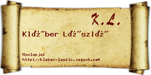 Kléber László névjegykártya